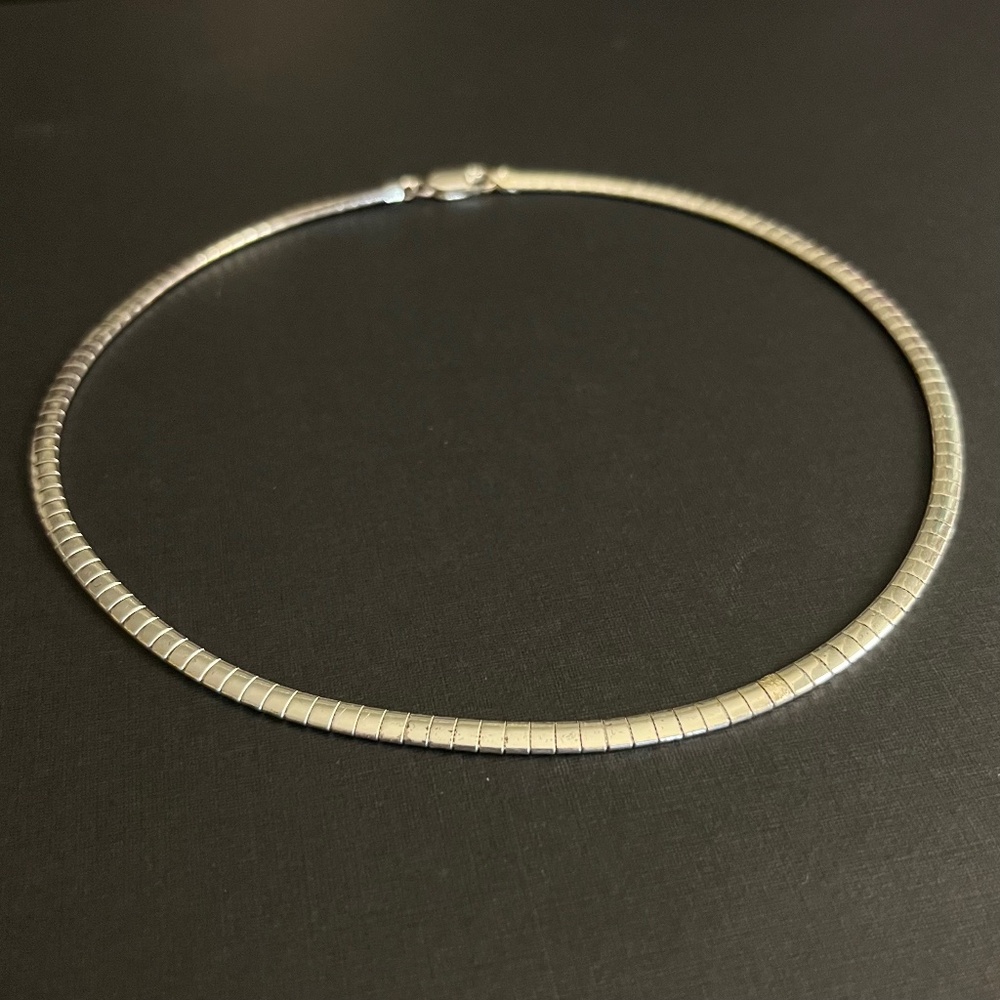 Vintage 925 Italy Sterling Silver Articulated Collar Necklace